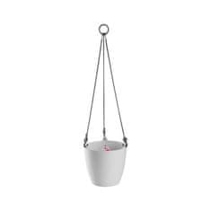 Plastkon Cvetlični lonec ARIELLA premera 25 cm ledeno BELI viseči