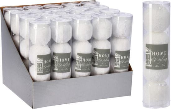 Koopman Dekoracija Krogla 6cm CAVELNA WHITE (4 kosi)
