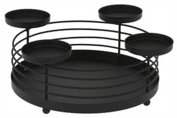 STREFA Svečnik za 4 sveče 32x11cm premera kovinska žica BLACK