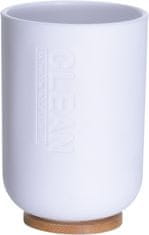 M.A.T Group Skodelica za kopalnico, premer 7x11cm, 300ml, PH WHITE/bambus