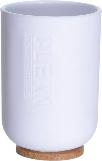M.A.T Group Skodelica za kopalnico, premer 7x11cm, 300ml, PH WHITE/bambus