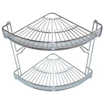 STREFA Vogalna kromirana polica 2 nivoja 22x22x27cm