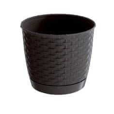 Prosperplast Cvetlični lonec RATOLLA ROUND 16,5 h.14,2cm,2l,HN dark (440U) s skledo