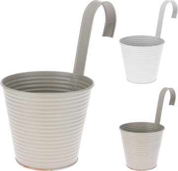 STREFA Okrasni cvetlični lonček 14 cm za obešanje, kovinski, mešanica barv