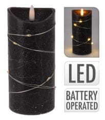 STREFA LED sveča 7x15cm 1LED/ 10LED, črna barva