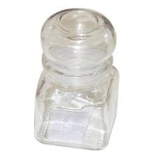 STREFA Steklena steklenica 120ml kvadratna s pokrovčkom 120/2