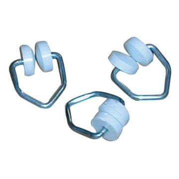 STREFA Kovinski drsnik za zavese s plastičnimi kolesi (25 kosov)