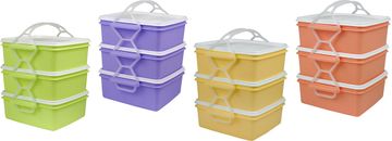 Plastični nosilec hrane kvadratni 3x1,2L barva CZ