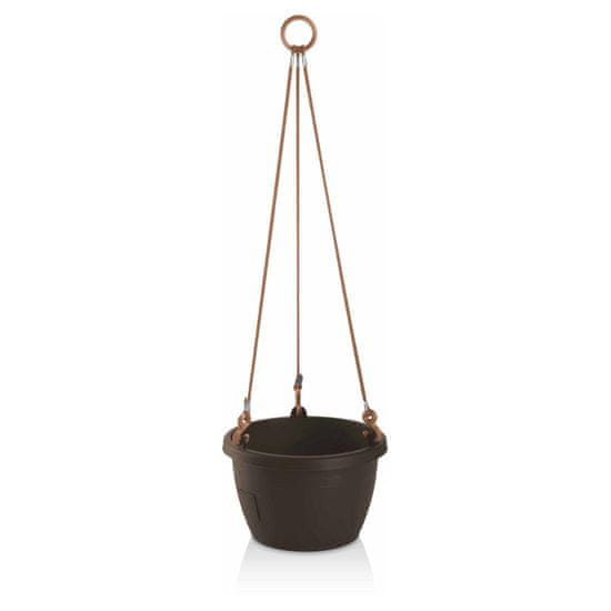 Plastkon Jardiniere Marina s premerom 25 cm, samooskrbni, s tečajem, rjave barve