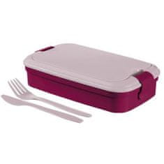 Curver Škatla za prigrizke LUNCH &amp; GO 23x14x7cm+ jedilni pribor, plastika vijolična
