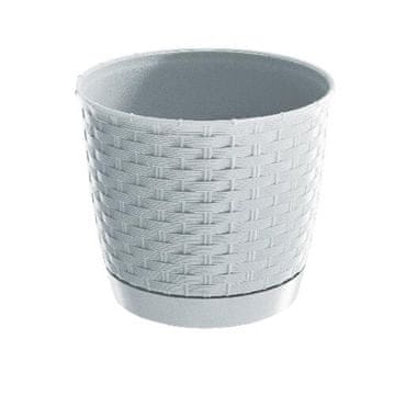 Prosperplast Cvetlični lonec RATOLLA ROUND 16,5 h.14,2cm,2l,BELI (S449) s skledo
