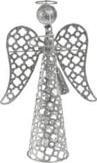 STREFA Dekoracija ANGEL 30cm z 10LED in časovnikom bela