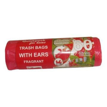 STREFA Vreče za smeti z ročaji 60l (18 kosov) z vonjem JAHODY