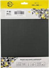 brusni papir pod vodo zrnatosti 80, 230x280mm (3ks)
