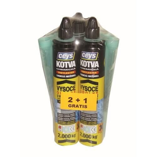 Ceys Kemični pripravek za pritrjevanje sider 300ml VINYLESTER 2+1 GRATIS