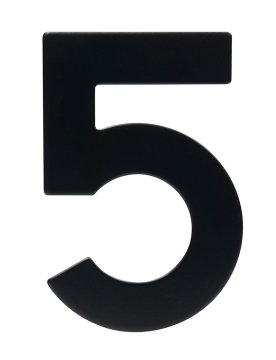 STREFA Hišna številka št. 5 95mm iz nerjavečega jekla črna