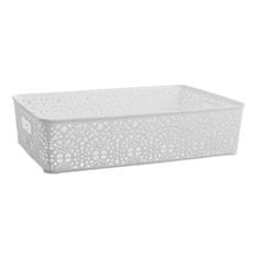 STREFA Košara MONAKO L bela plastika 39x27x10cm