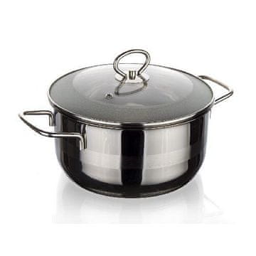 Banquet Lonec 24cm s steklenim pokrovom 5l iz nerjavečega jekla MATTE NEW LINE indukcija