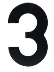 STREFA Hišna številka 3 95 mm iz nerjavečega jekla črna