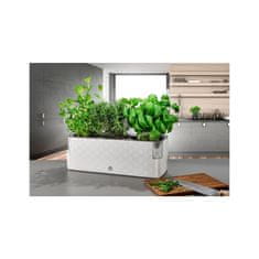 Plastkon Cvetlični lonec Cobble Trio bele barve, samooskrbni, dekorativni, 40x14cm