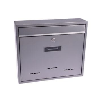 STREFA Poštni nabiralnik RADIM velik 360x310x90mm, zadnja klop, siva struktura