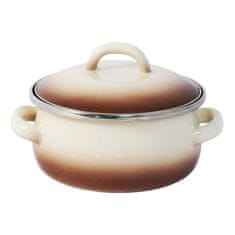 Metalac Iztok + pokrov eleganten premer 12 cm 0,75 l CAPUCCINO