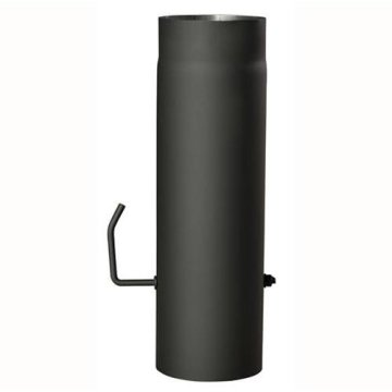 Dimna cev z loputo 120mm/500 t.1,5mm BLACK