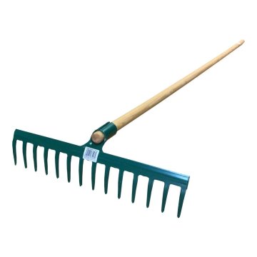 STREFA Jeklene grablje (14 zob) PROFI z lesenim ročajem