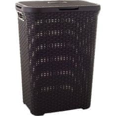 Curver Plastični koš za perilo RATTAN 60l 45x34x62cm rjav
