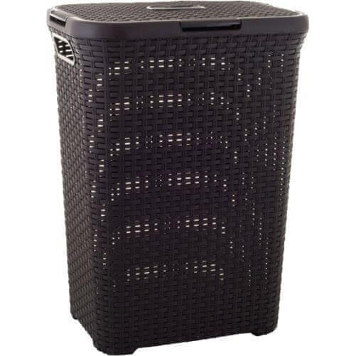 Curver Plastični koš za perilo RATTAN 40l 45x27x62cm rjav