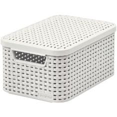 Curver RATTAN plastična košara smetana 29x20x14cm (S) s pokrovom