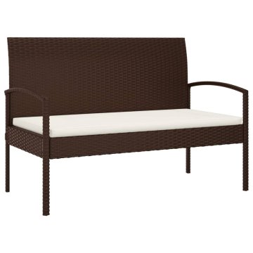 Vidaxl Vrtna klop z blazino 105 cm poli ratan