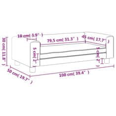 Greatstore Otroški kavč s stolčkom za noge kapučino 100x50x30 cm um. usnje