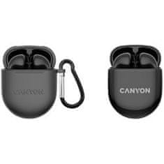 Canyon TWS-6 BT slušalke z mikrofonom, BT V5.3 JL 6976D4, 400mAh+30mAh ohišje do 22 ur, črne