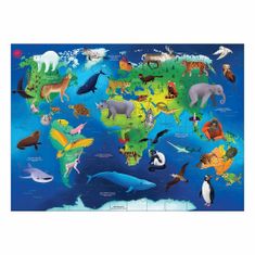 Mudpuppy Puzzle Ogrožene vrste živali po svetu 80 kosov