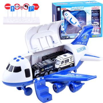 JOKOMISIADA Komplet policijsko letalo transporter + avtomobili Za3402