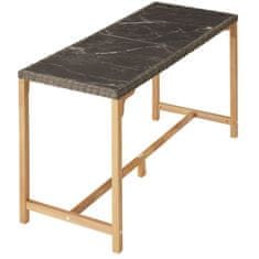 tectake Barska miza iz ratana Lovas 161x64,5x99,5cm, Naravna
