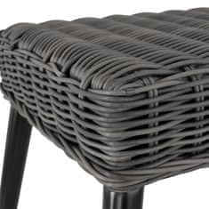 tectake Gugalni stol Rovigo s stolčkom za noge Vibo, iz ratana, siv