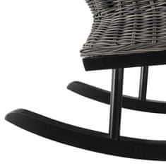 tectake Gugalni stol iz ratana Rovigo 150 kg, siv