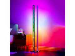 BOT Aktivna LED talna svetilka z glasbenim načinom AC1 122cm WiFi RGB, črna