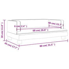 Vidaxl Otroški kavč siv 80x45x30 cm umetno usnje