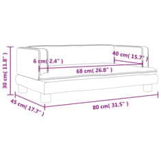 Vidaxl Otroški kavč rjav 80x45x30 cm žamet