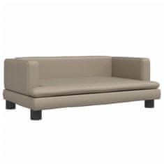Vidaxl Otroški kavč kapučino 80x45x30 cm umetno usnje
