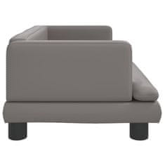 Vidaxl Otroški kavč siv 80x45x30 cm umetno usnje