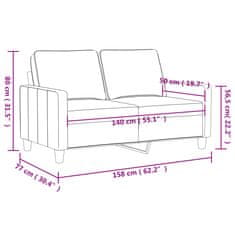 Vidaxl Dvosed temno siv 140 cm blago