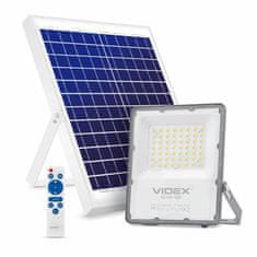 VIDEX Solarni LED reflektor 56xLED 100W 2800lm 5000K IP65 s senzorjem mraka in daljinskim upravljalnikom