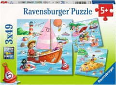 Ravensburger Sestavljanka Živali in vodna plovila 3x49 kosov