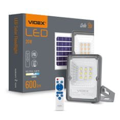 VIDEX Solarni LED reflektor 9xLED 20W 600lm 5000K IP65 s senzorjem mraka in daljinskim upravljalnikom