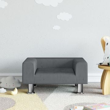 Vidaxl vidaXL Otroški kavč temno siv 50x40x26,5 cm žamet