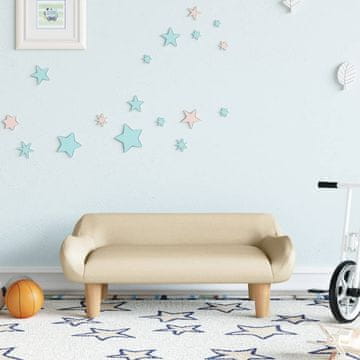 shumee vidaXL Otroški kavč krem 70x40x24 cm blago